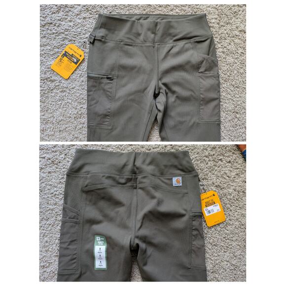 NWT Carhartt Force Fitted Lightweight Utility Legging S(4-6) Dark Green BN3609-W - Picture 6 of 7
